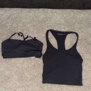 A&f grey tank & sports bra